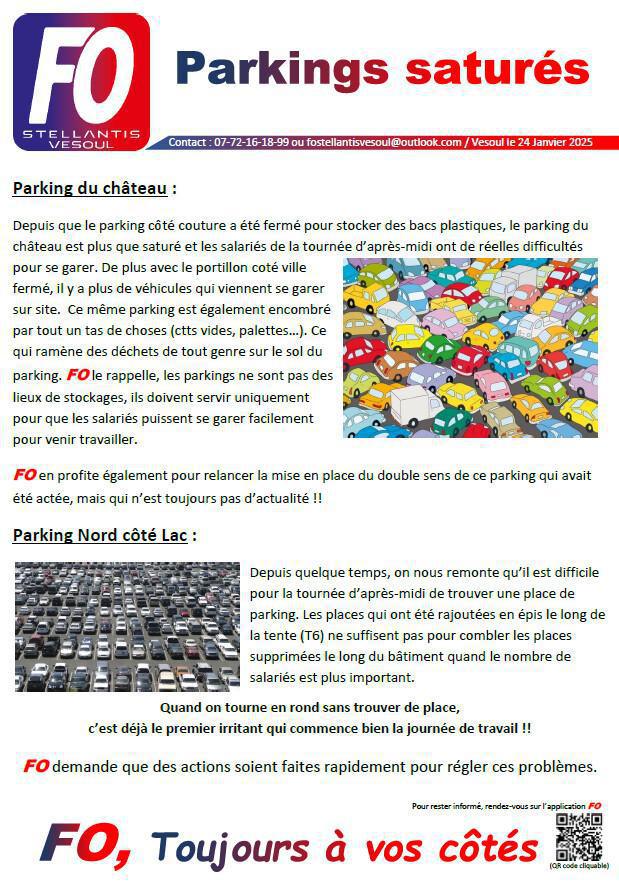 Parkings saturés Parkings saturés