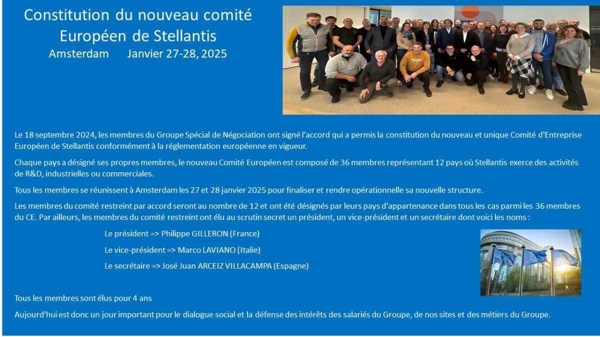 Philippe GILLERON (FO) nouveau Président du comité européen STLA