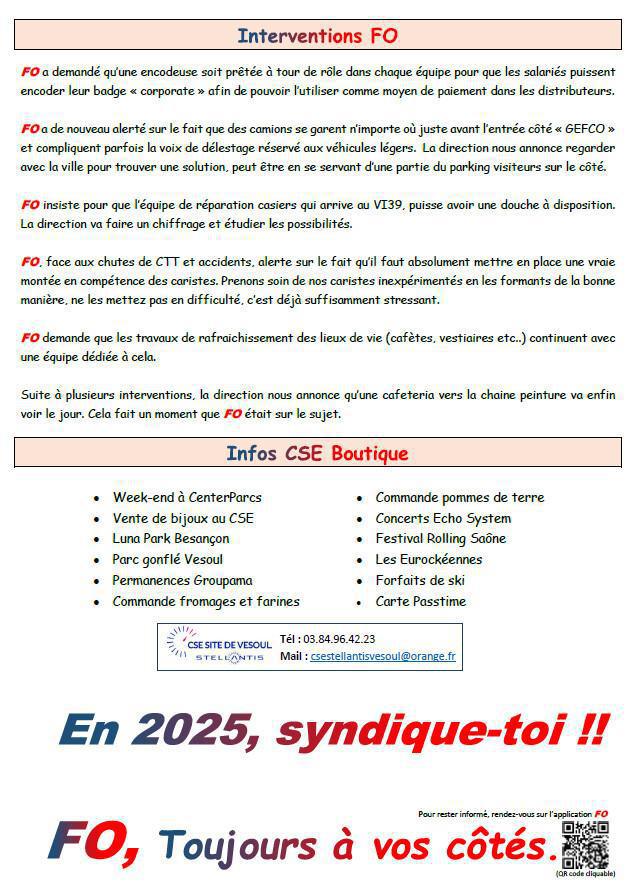 Compte rendu CSE du 30 Janvier 2025