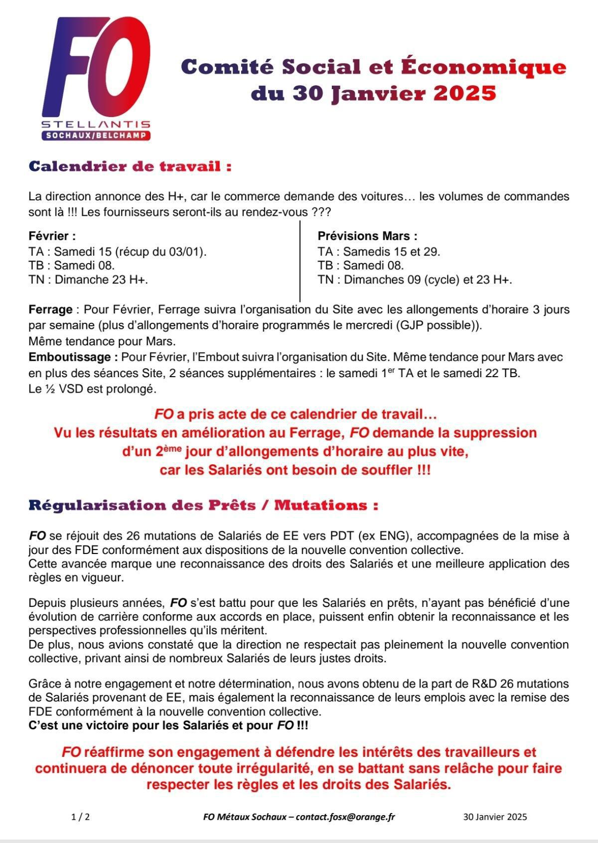 TRACT CSE ORDINAIRE du mois de JANVIER 2025
