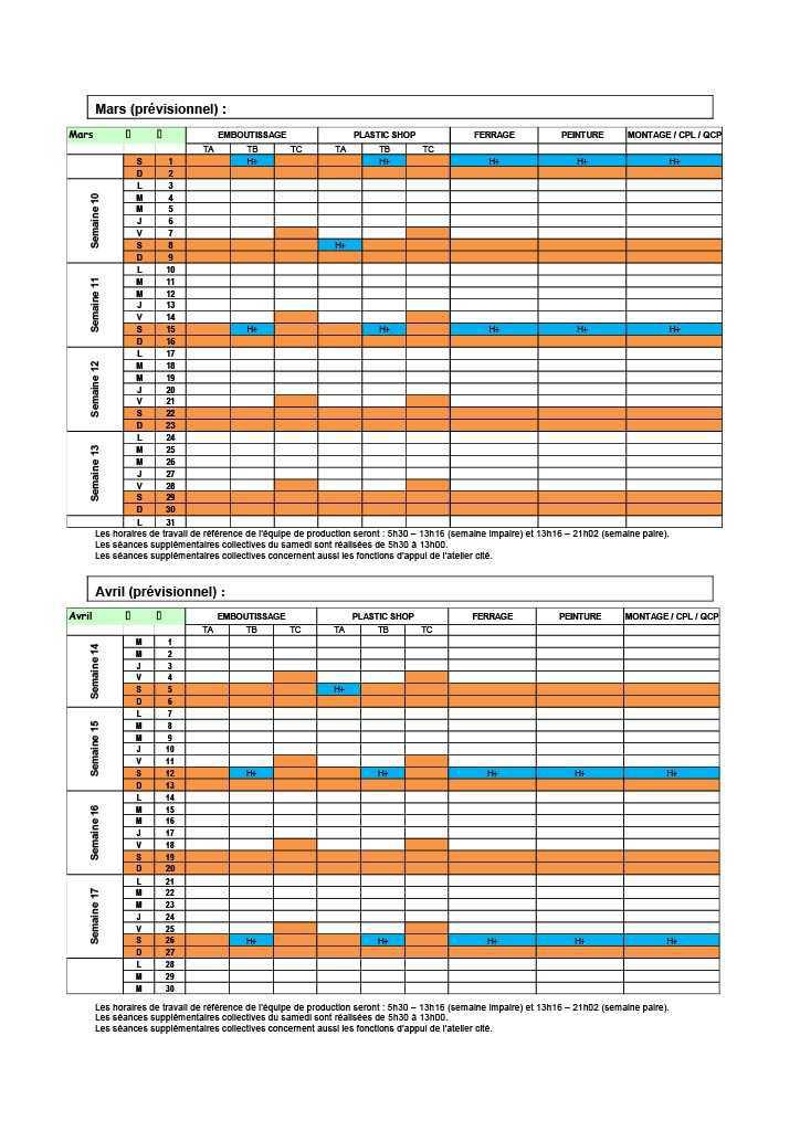 CALENDRIER TRAVAIL SUITE A CSE JANVIER 2025