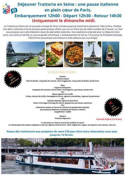 CSE: Déjeuner & balade en bateau mouche
