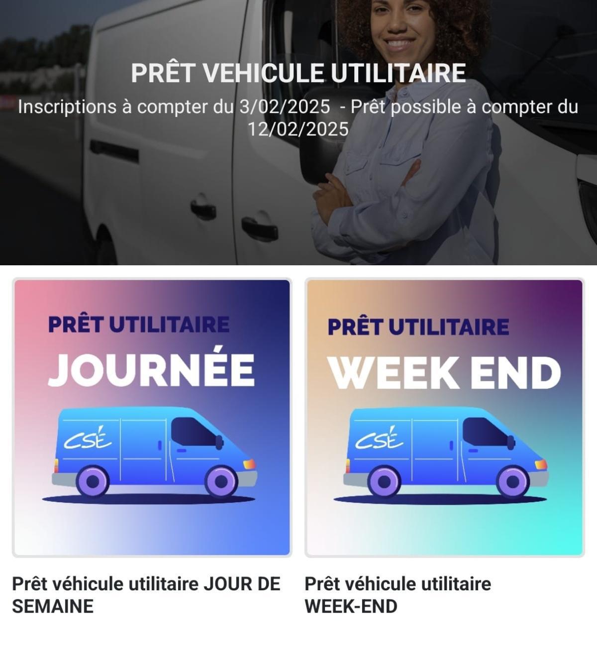 Nouveautés dans votre CSE / PRÊT de VEHICULE UTILITAIRE 