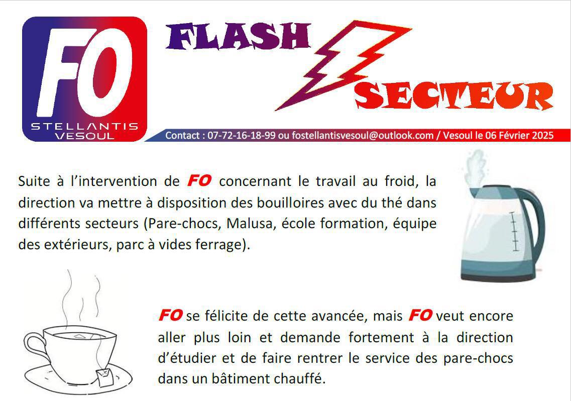 Flash Secteur : Mise en place de bouilloires...