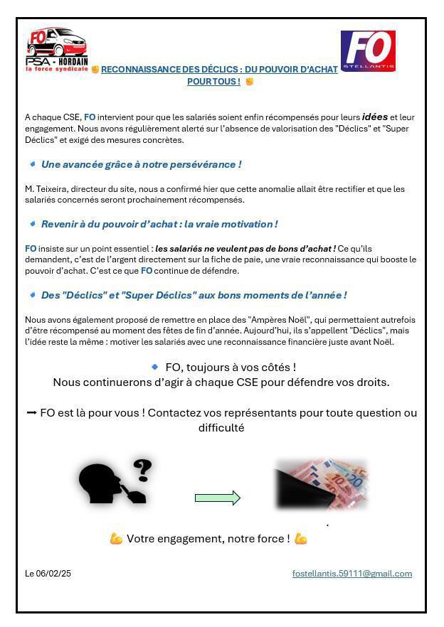 "Déclic" du pouvoir d'achat pour les salariés