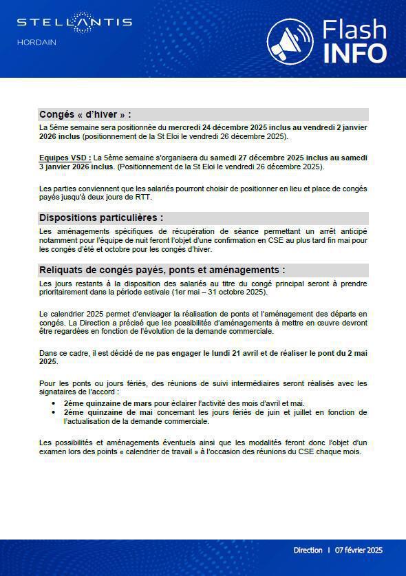 Accord temps de travail 2025 "le final"
