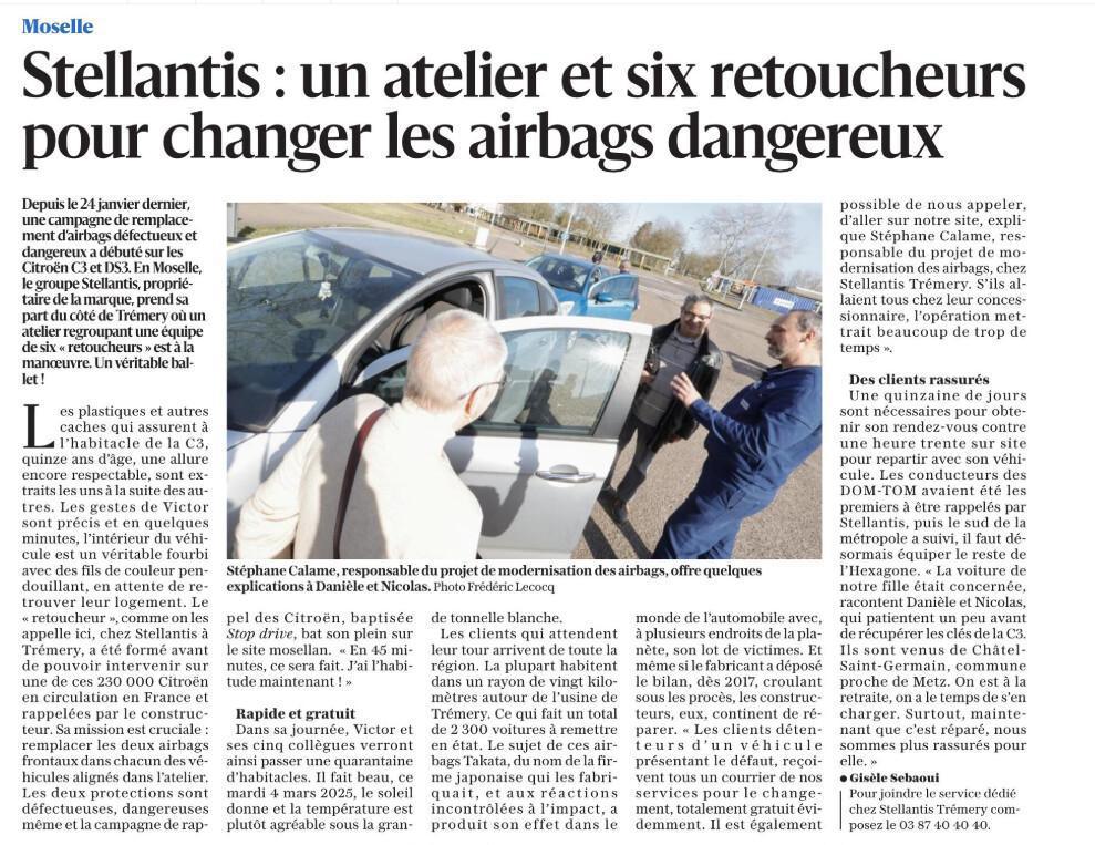 CAMPAGNE DE RAPPEL AIR BAG