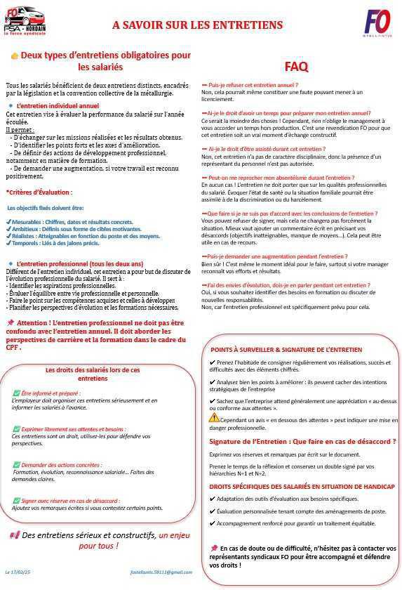 Ce qu'il faut savoir sur les entretiens ?