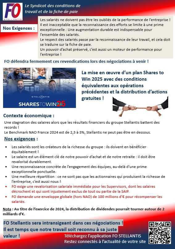 FO 📢"Revendications NAO" Le 20 février 2025 / 14 h 💶