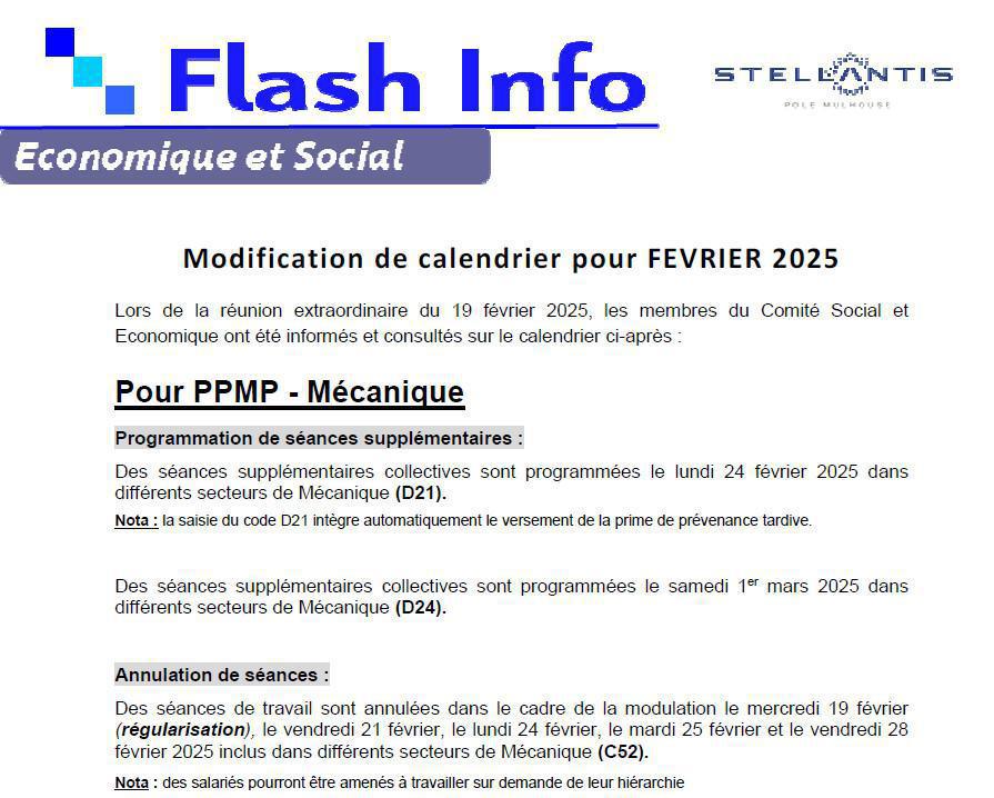 MU: CSE extra du 19 février 2025
