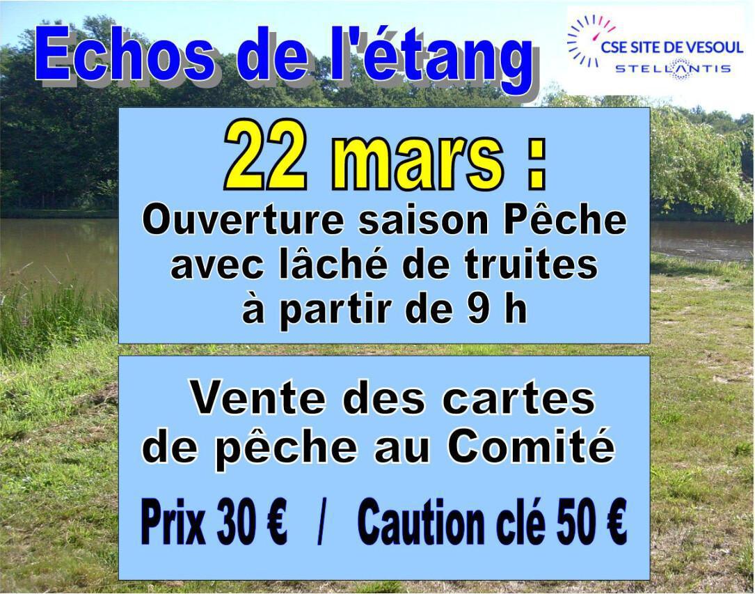 Ouverture étang de pêche