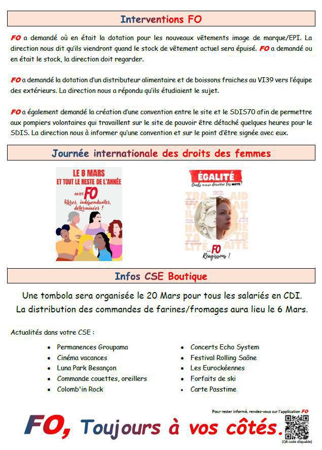 Compte rendu CSE du 27 Février 2025 Compte rendu CSE du 27 Février 2025