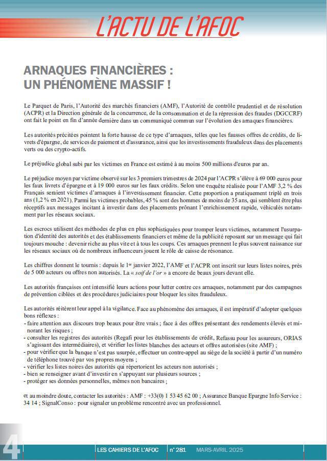 Les Cahiers de l'AFOC - Mars - Avril 2025
