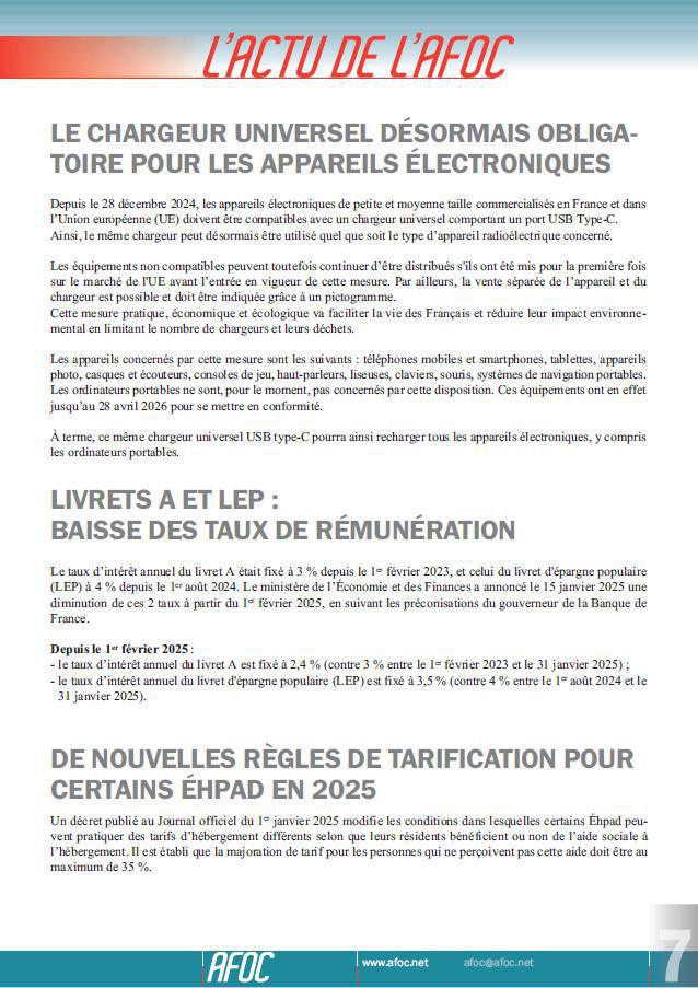 Les Cahiers de l'AFOC - Mars - Avril 2025