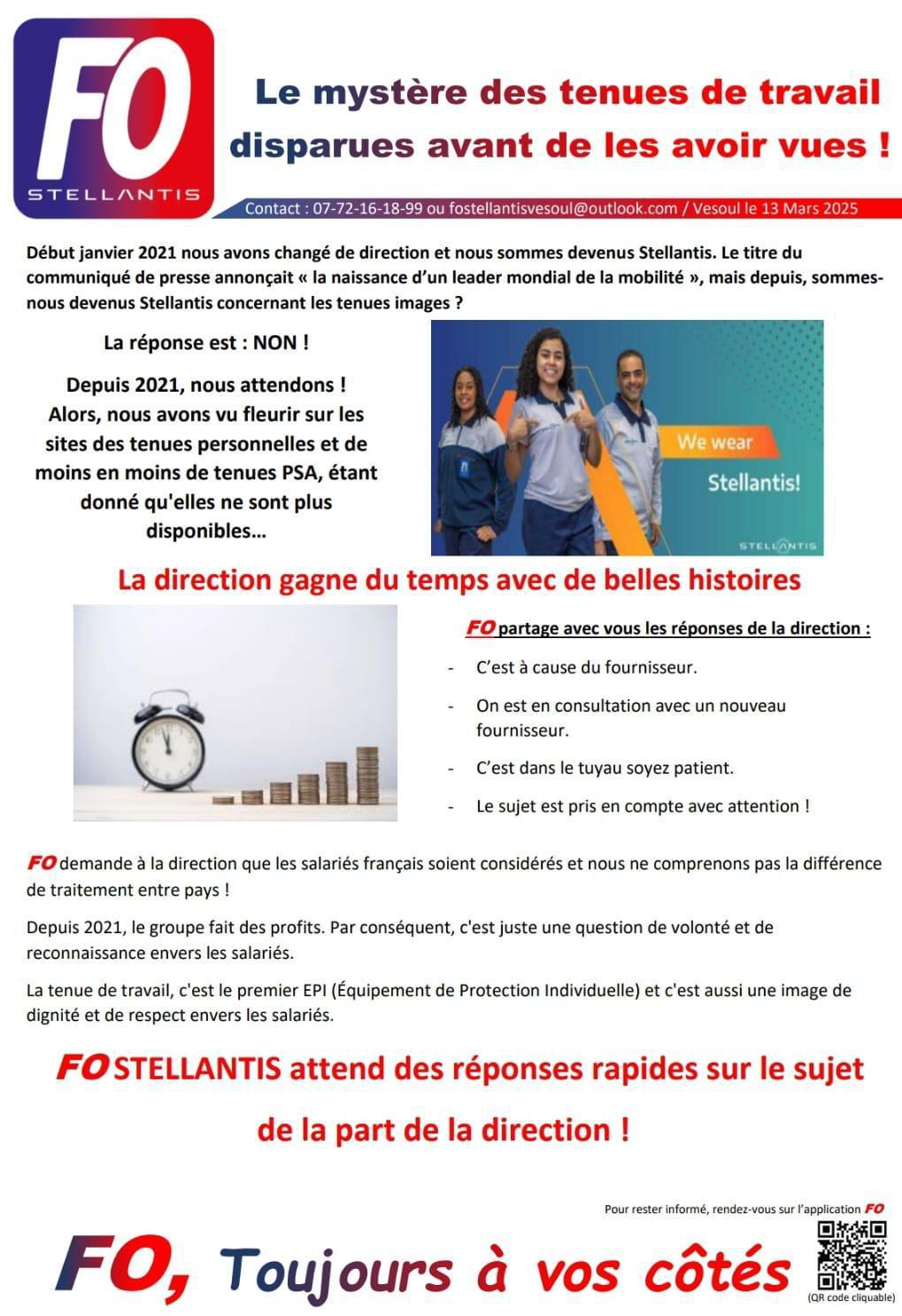 Le mystère des tenues de travail disparues avant de les avoir vues !