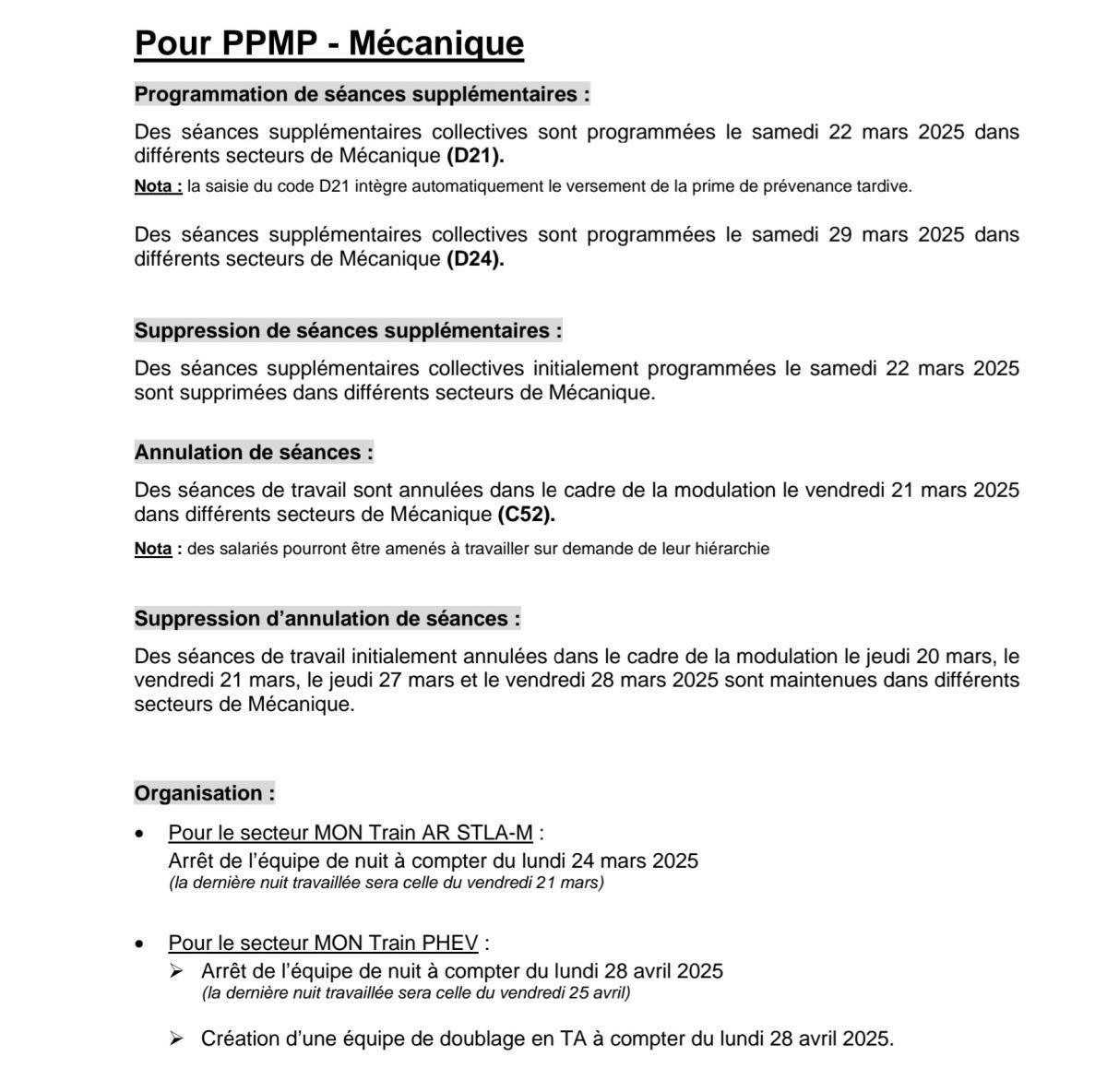 MU: CSE EXTRA DU 19 MARS 2025