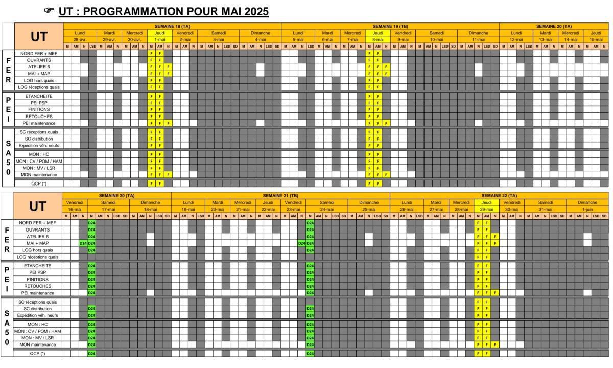 MU: NOTE HORAIRE CSE ORDINAIRE MARS 2025