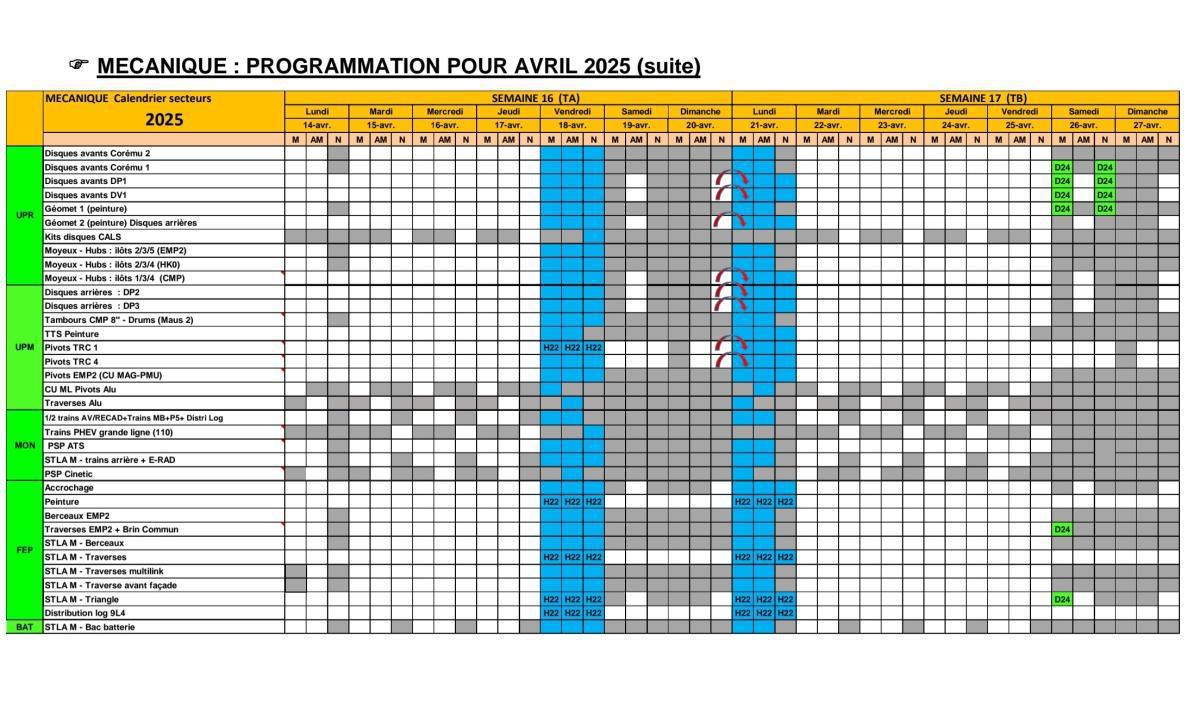 MU: NOTE HORAIRE CSE ORDINAIRE MARS 2025