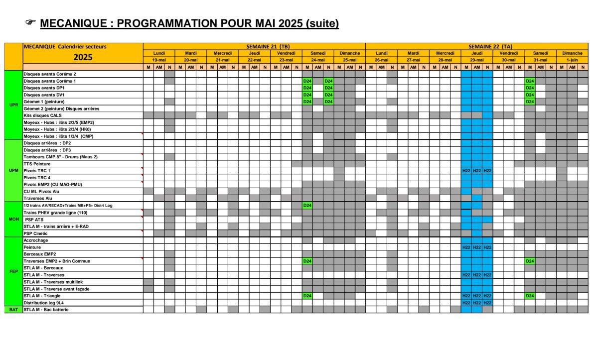 MU: NOTE HORAIRE CSE ORDINAIRE MARS 2025