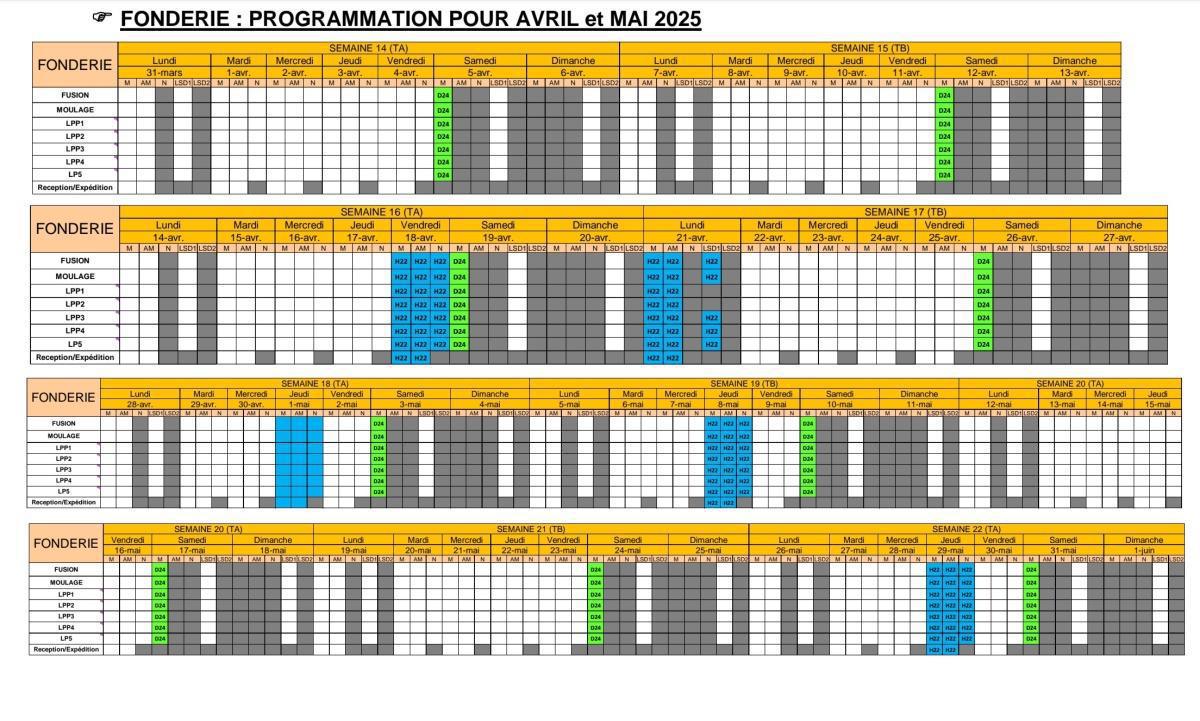 MU: NOTE HORAIRE CSE ORDINAIRE MARS 2025