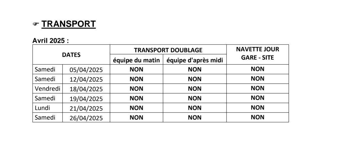 MU: NOTE HORAIRE CSE ORDINAIRE MARS 2025
