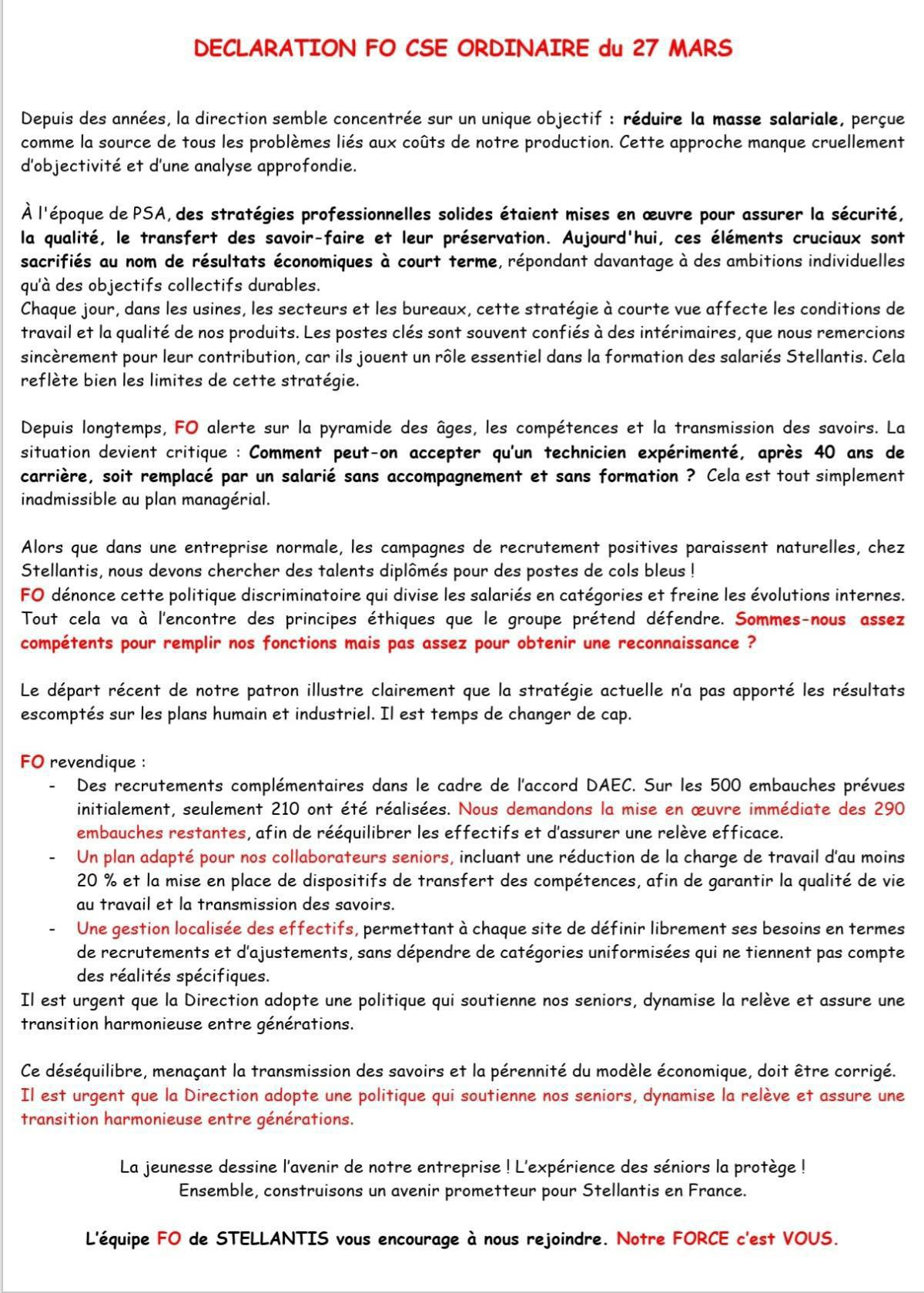 MU: TRACT FO CSE ORDINAIRE MARS 2025