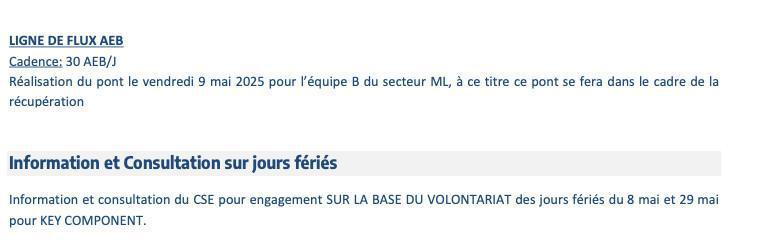 Calendrier de travail avril