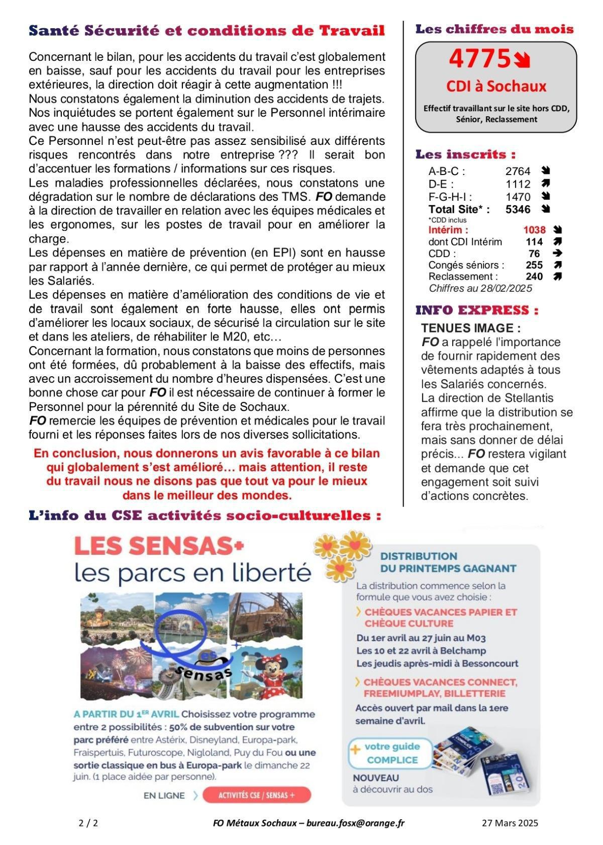 Tract CSE ORDINAIRE du MOIS de MARS 