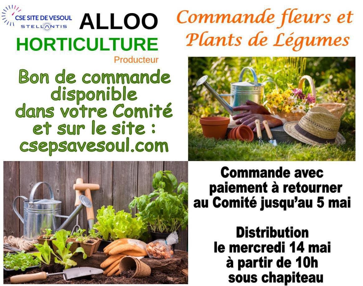 Commandes fleurs et plants de légumes