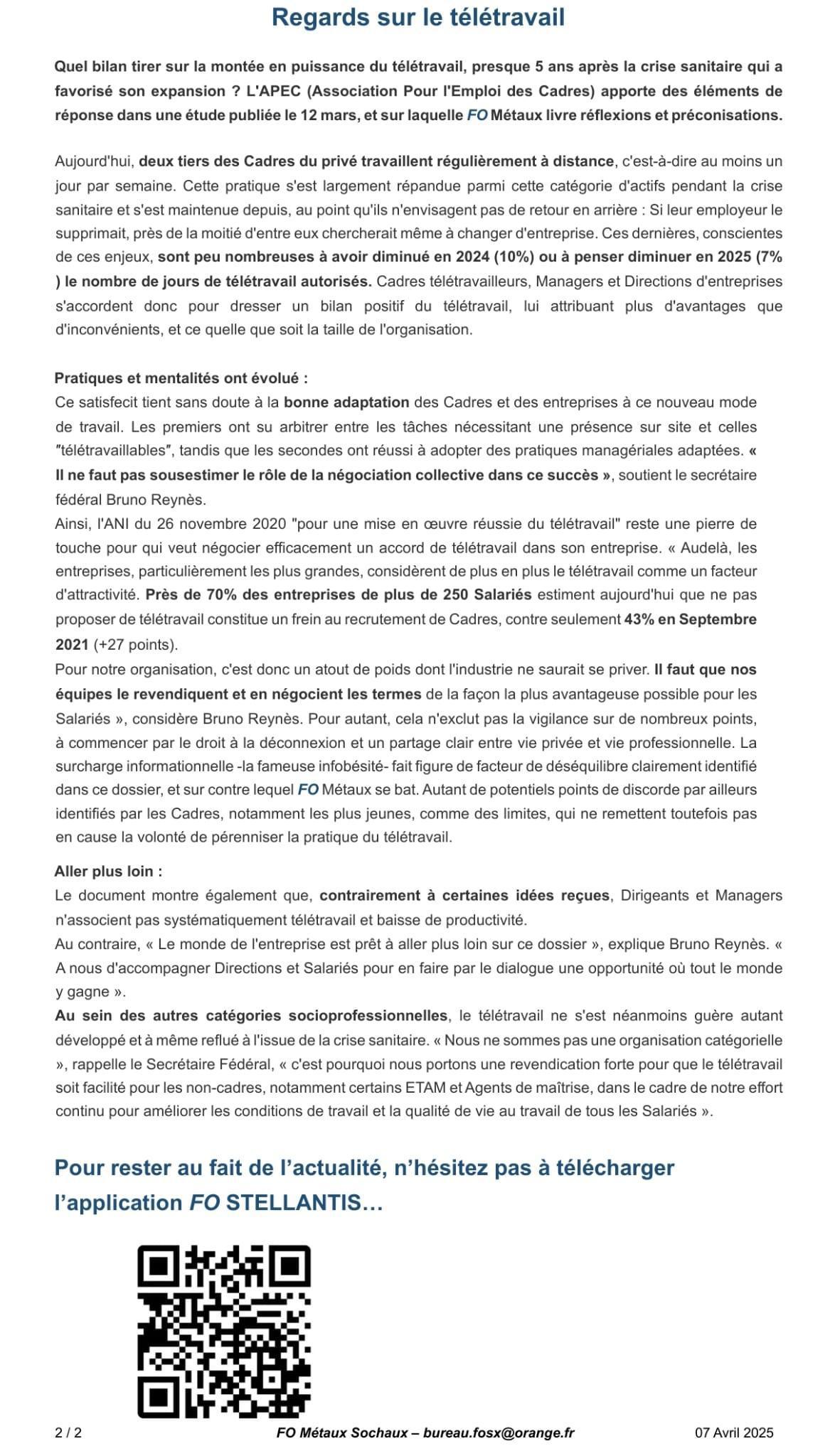 REGARDS sur le TELETRAVAIL