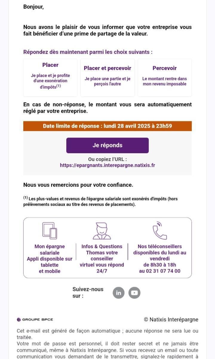 Natixis "faites votre choix!" avant le 28 avril 2025
