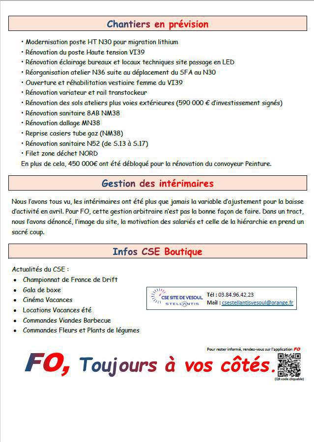 Compte rendu CSE du 28 avril 2025 Compte rendu CSE du 28 avril 2025