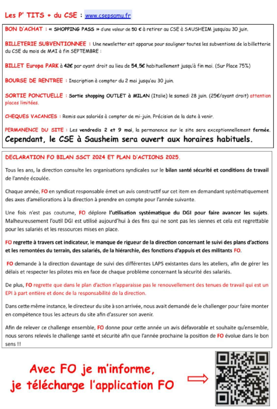 MU: TRACT FO CSE ORDINAIRE AVRIL 2025