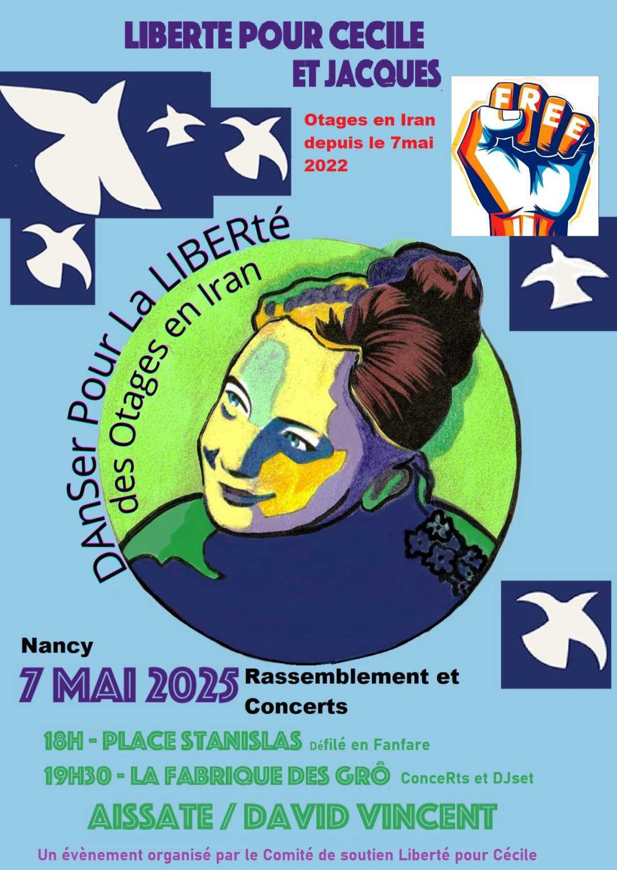 Rassemblement pour Cécile Kohler et Jacques Paris le 7 mai à Nancy