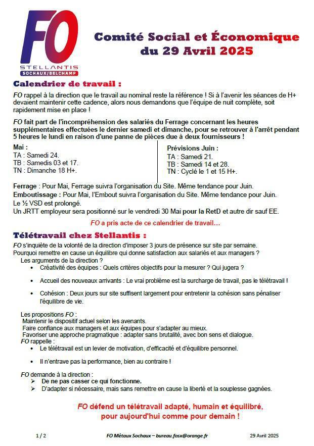 Tract CSE ORDINAIRE du 29/04/2025