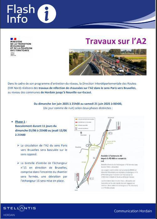 📢⚠️travaux autoroute