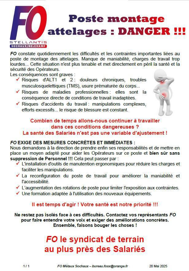 CONDITIONS DE TRAVAIL 