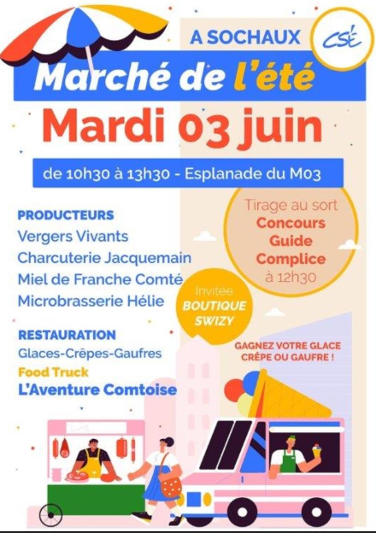Marché de l'été de votre CSE. Le 03 juin à Sochaux...