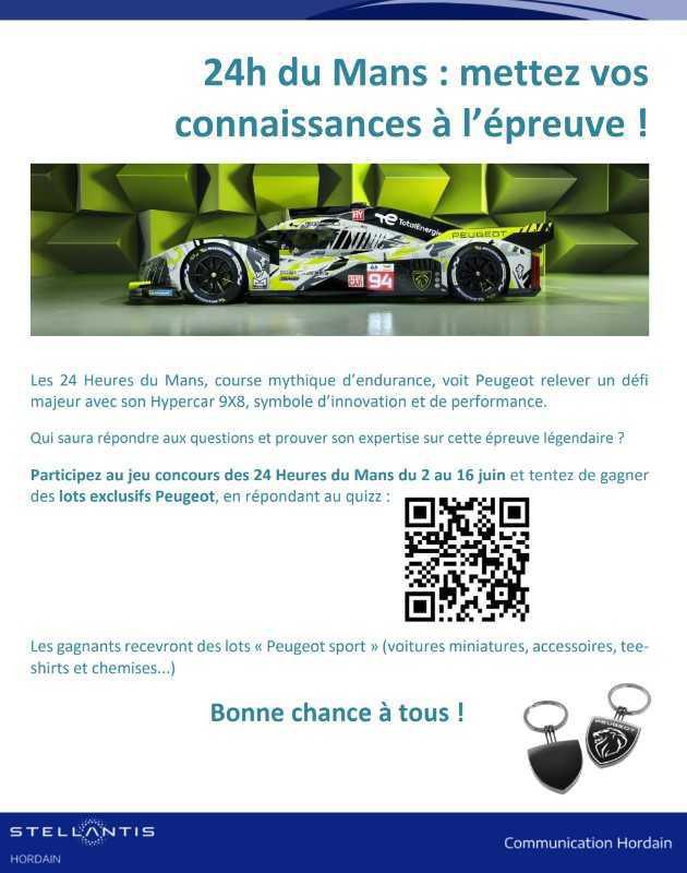 QUIZZ "Jeu concours des 24 Heures du Mans"