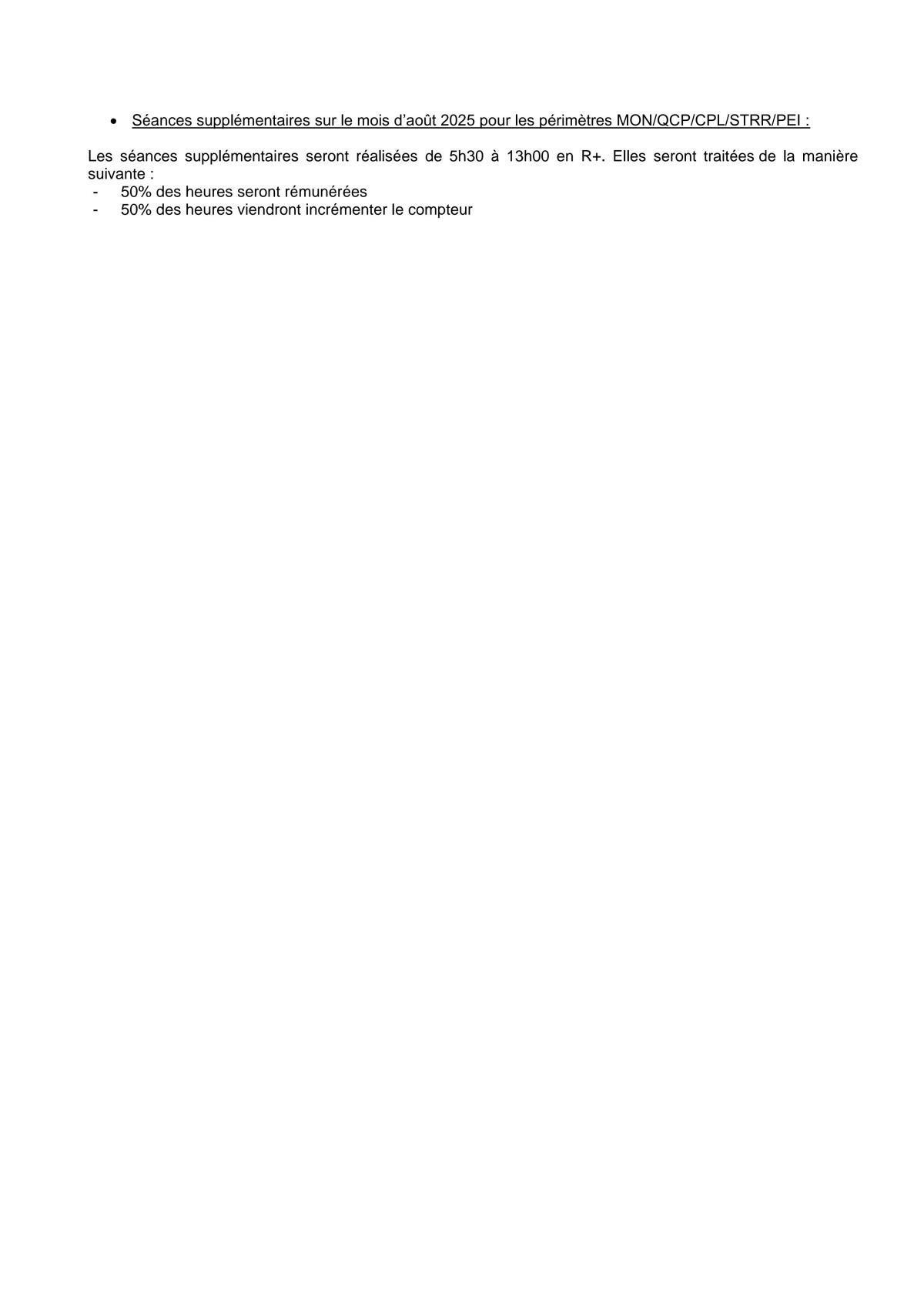 Calendrier de travail juin
