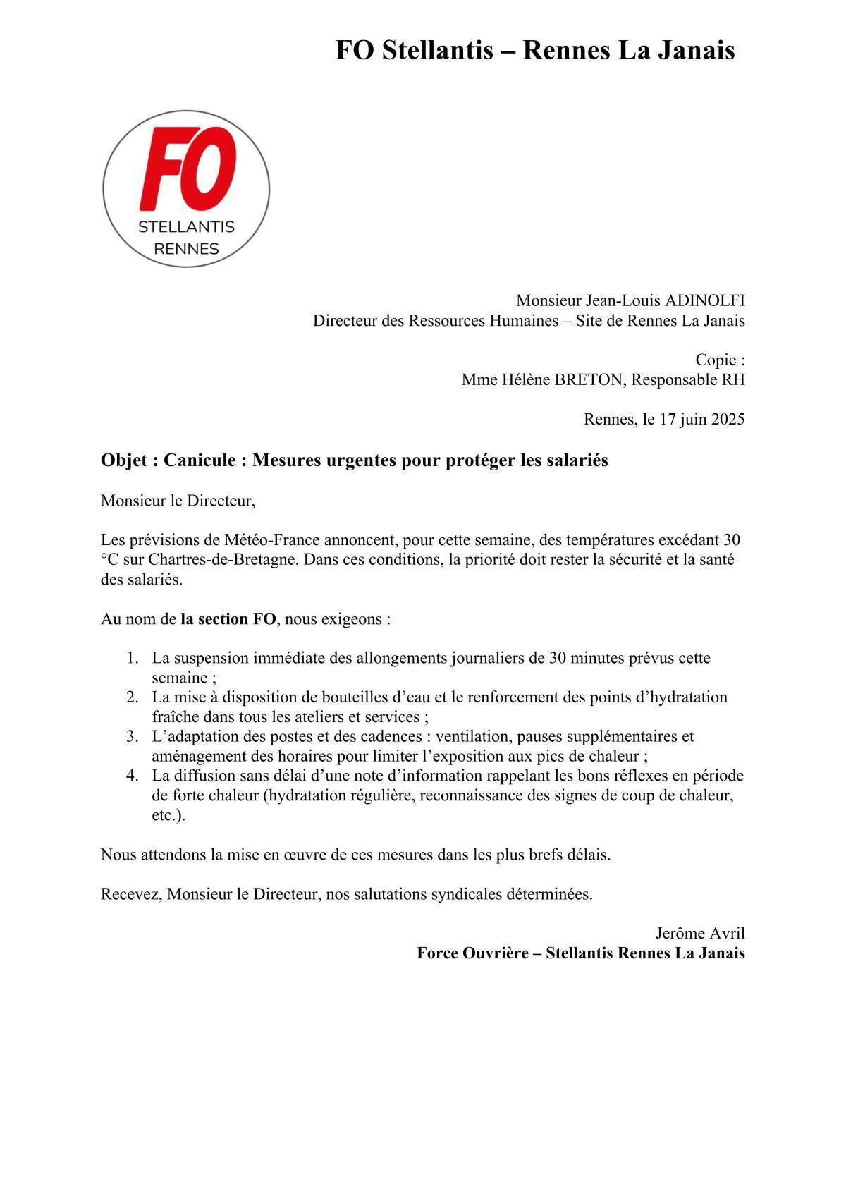 Canicule : Mesures urgentes pour protéger les salariés