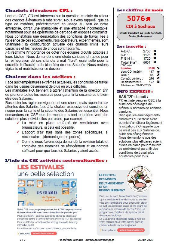 Tract CSE ORDINAIRE du mois de juin 2025