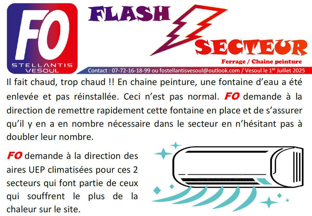 Flash Secteur - Ferrage / Chaine peinture