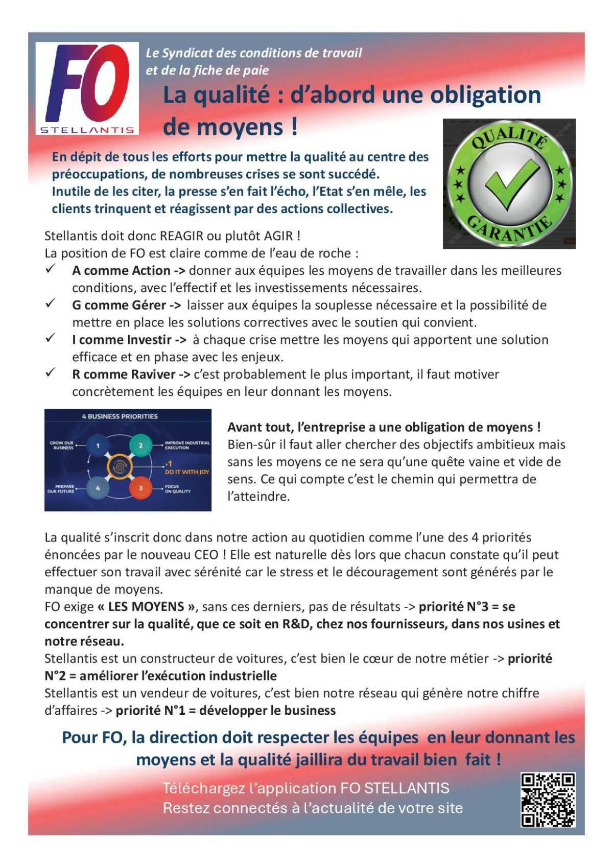 La qualité : d'abord une une obligation- de moyens !