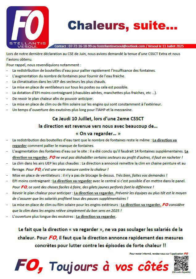 Chaleurs, suite...