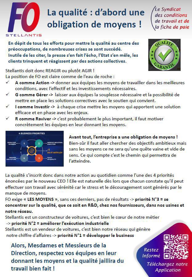 La qualité : d'abord une obligation de moyens ! La qualité : d'abord une obligation de moyens !