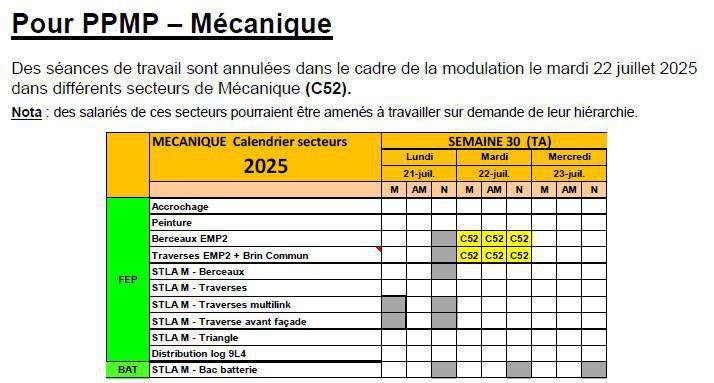 MU: CSE extra MODIF reprise activité au mois de JUILLET et AOUT 2025.