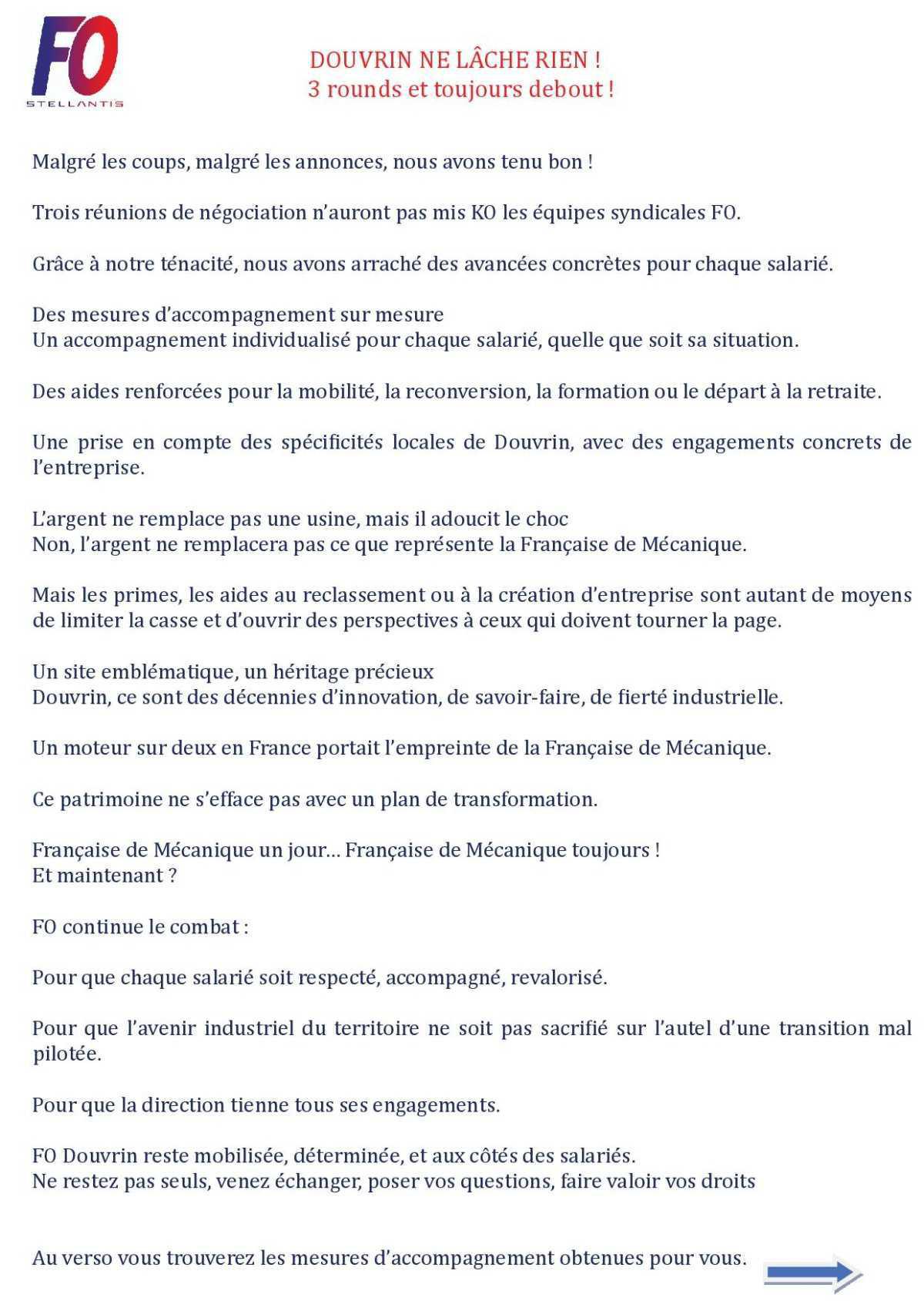 RCC - FO Douvrin ne lâche rien !