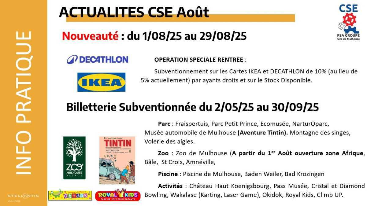 MU: ACTUALITES CSE AOUT 2025