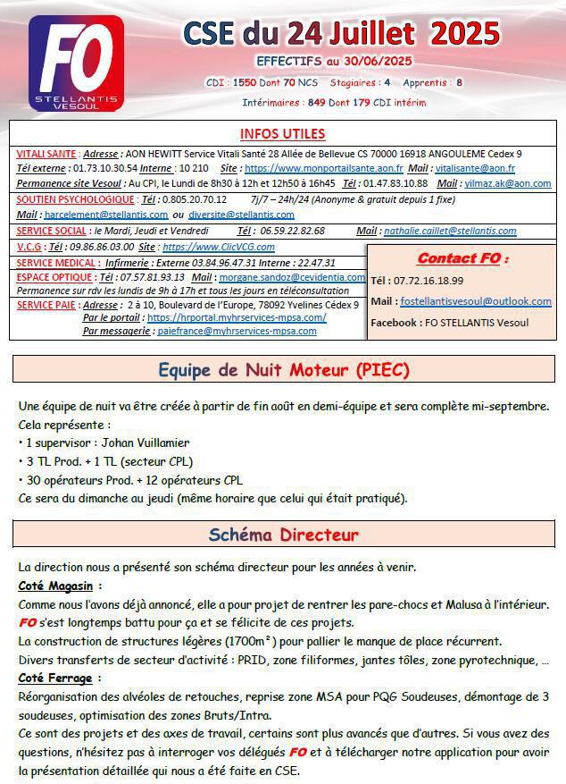 Compte rendu CSE du 24 Juillet 2025